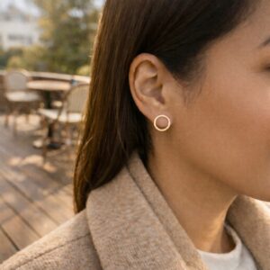 Cirkel oorbellen goud