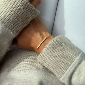 Curved armband goud