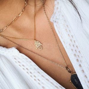 Hand gold plated ketting