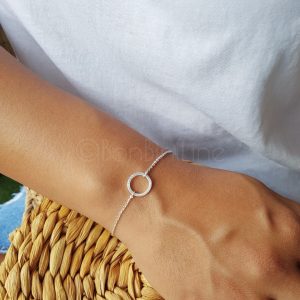Cirkel silver plated armband