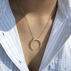 Grote maan gold plated ketting