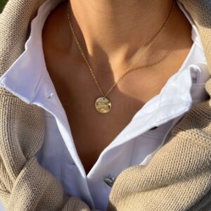 Melted coin ketting goud