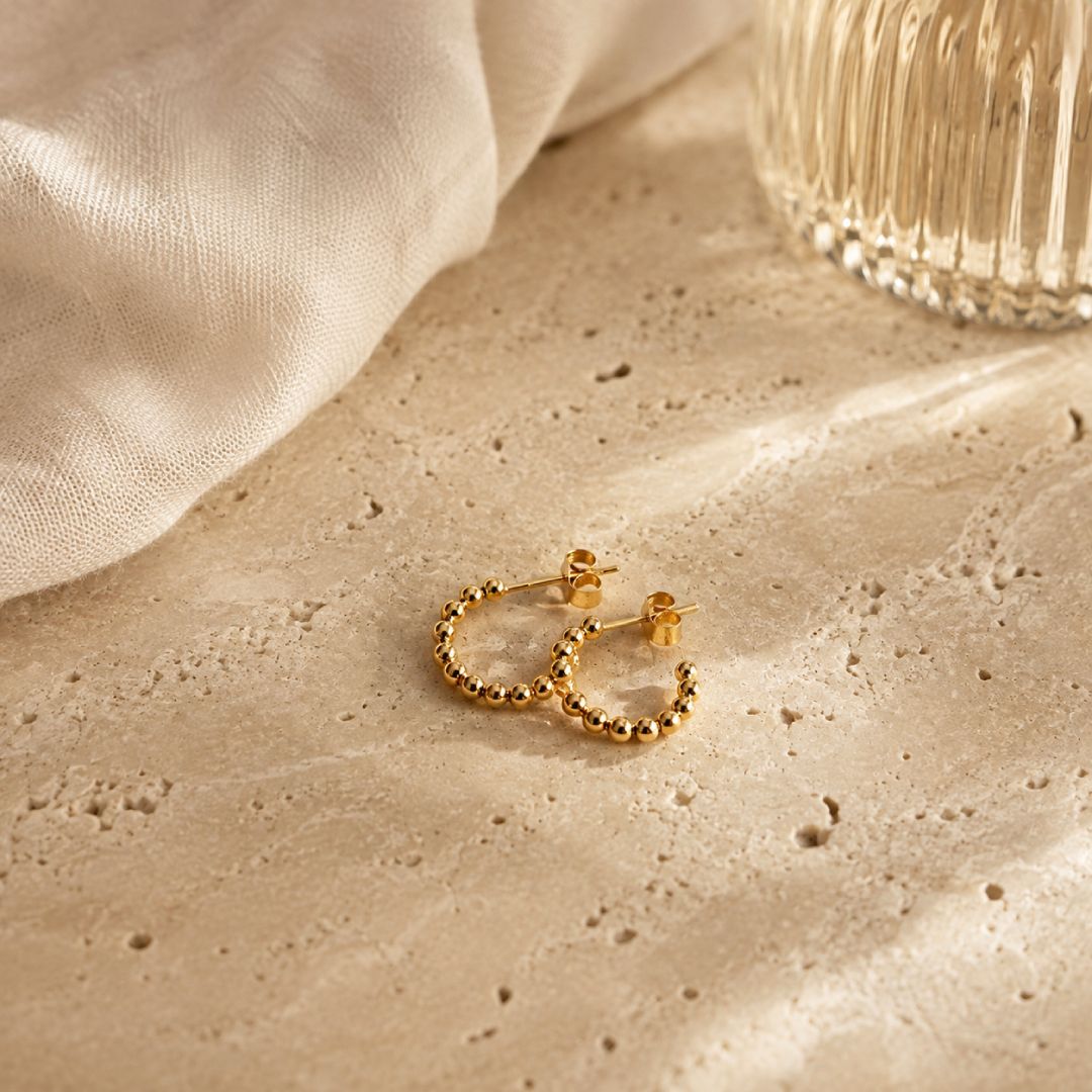 Ribbel oorbellen goud - Afbeelding 3