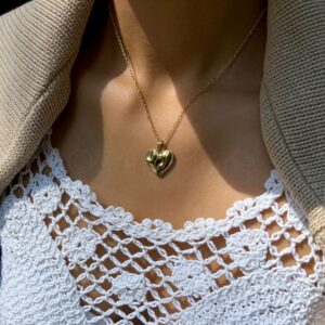 Melted hartje ketting goud